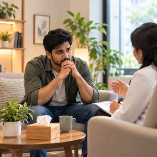 a calm counseling conversation